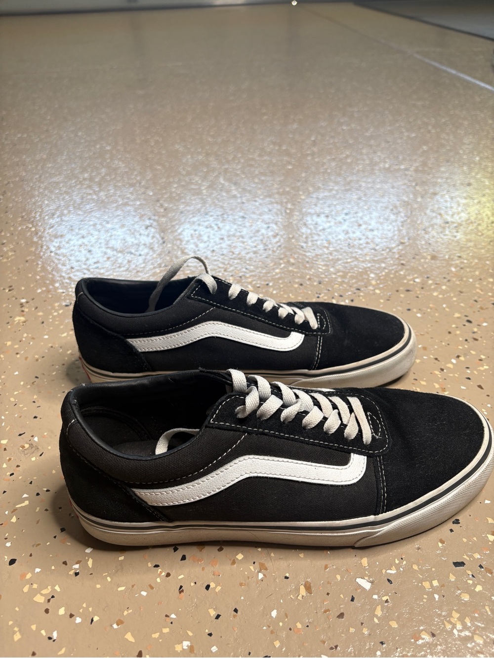Vans Black and White Low-Top Skate Shoes